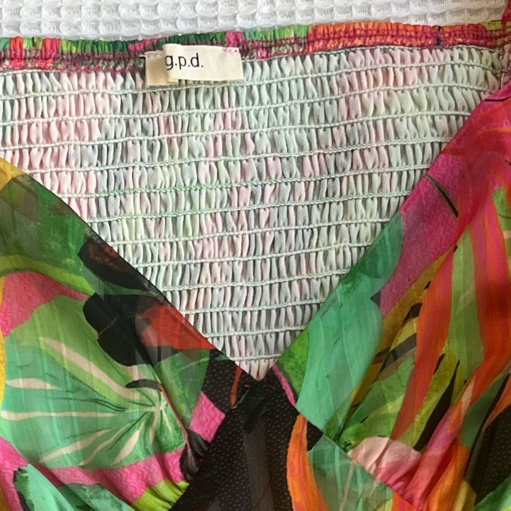 NWT Anthropologie  G.P.D.  Women’s Tropical Floral Maxi Tiered Dress Size Small - Picture 9 of 9